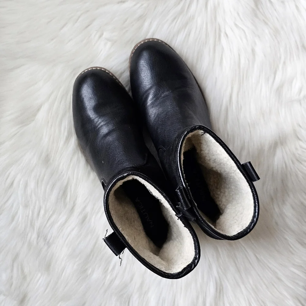 Nautica Bosun 3 Women's Mid-Shaft Black Comfy Chic Boots Size 9
